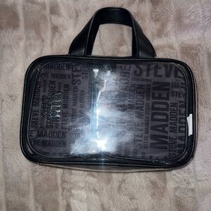 Steve Madden Black Transparent Travel Bag Makeup Carry On *read description